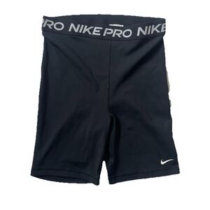 Nike Pro 365 Women M High Waisted 7" Shorts Compression Athletic Workout Black